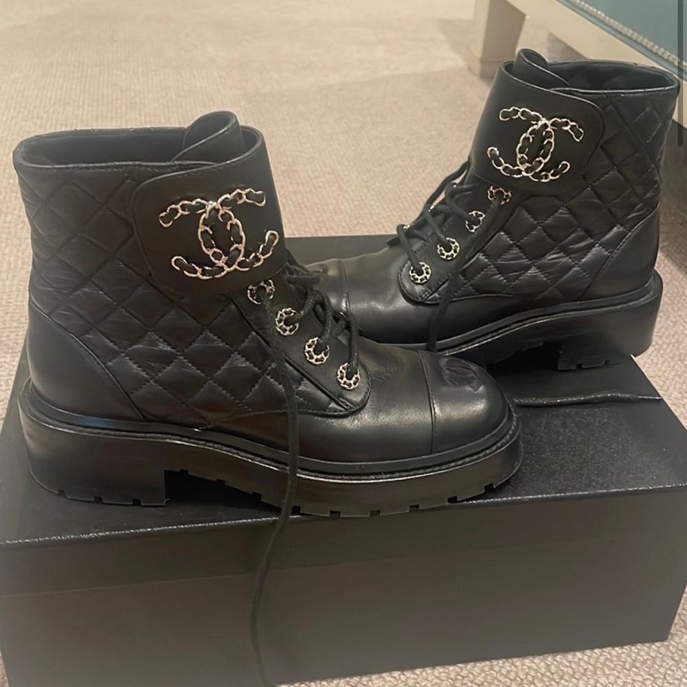 Chanel Quilted Lambskin Boots